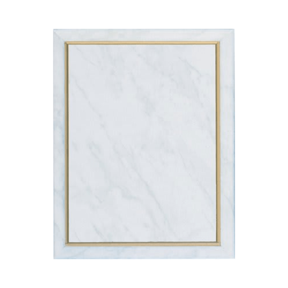 Marble Finish Plaque Boards | Add Plate or Frame for a Custom Award - White Marble