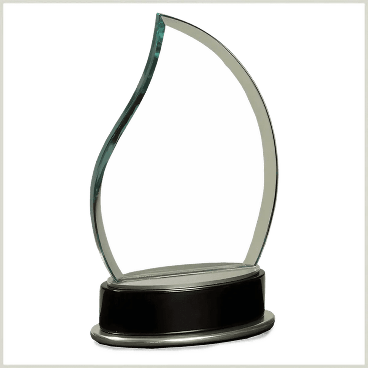 Metro Glass Awards – Jade Glass on Black Piano Finish Base - Fan