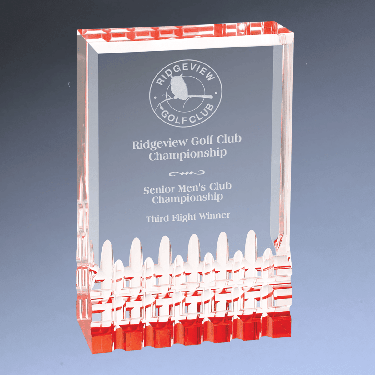 Mirage Acrylic Awards in Four Reflective Colors - Red