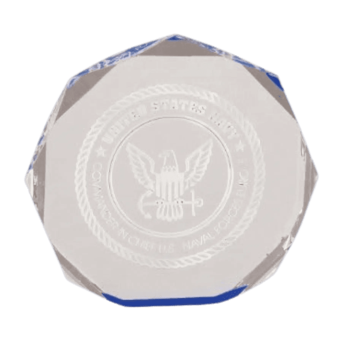 Octagon Acrylic Award - Engraved for Desks & Display - Gold/Clear