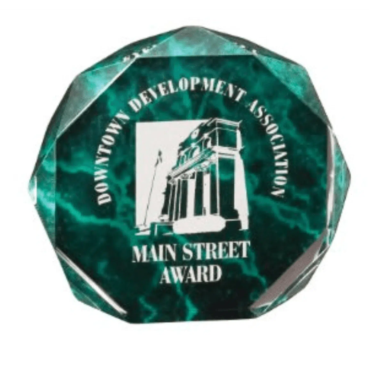 Octagon Acrylic Award - Engraved for Desks & Display Green Marble / 5"