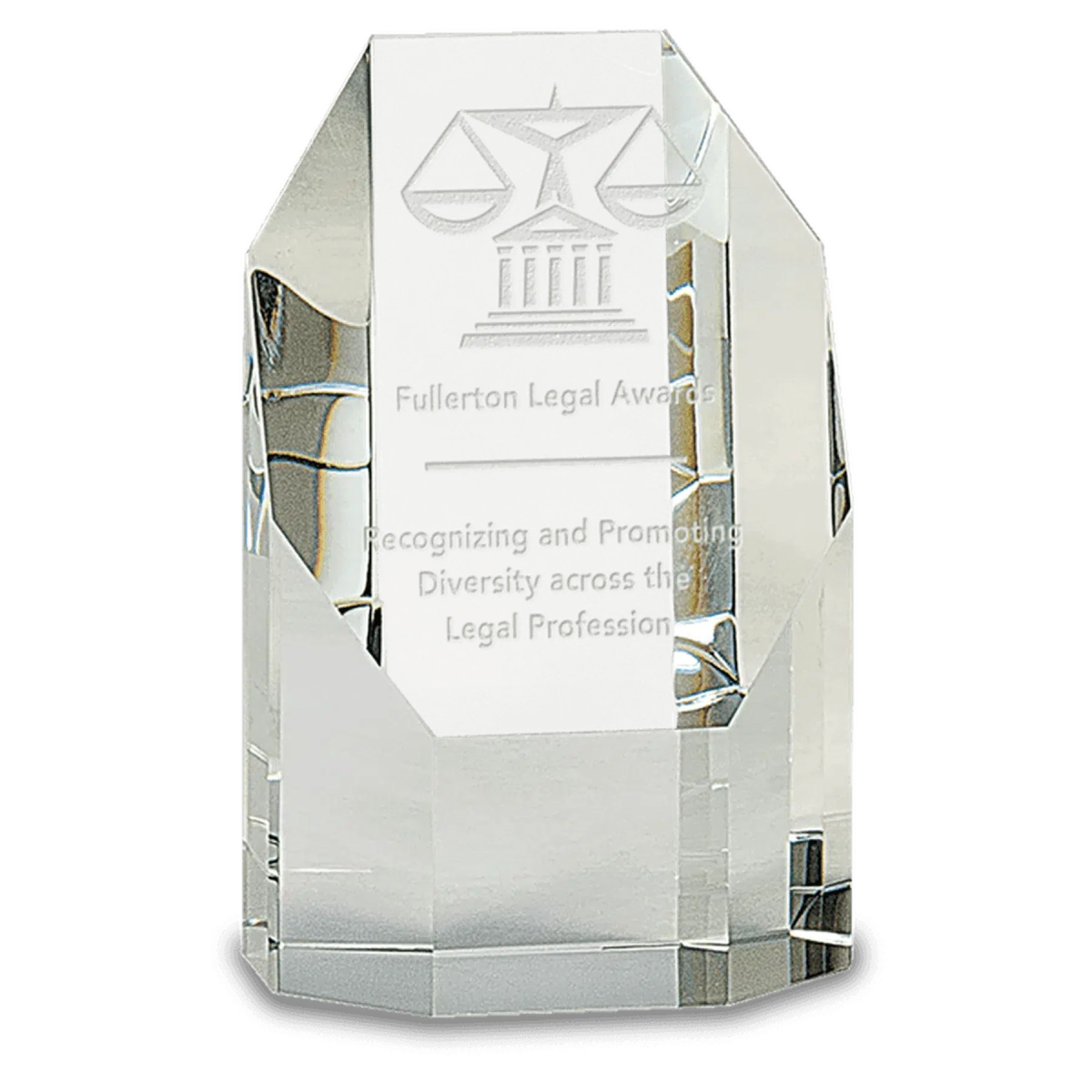 Crystal Octagon Tower Awards with Custom Engraving 5"