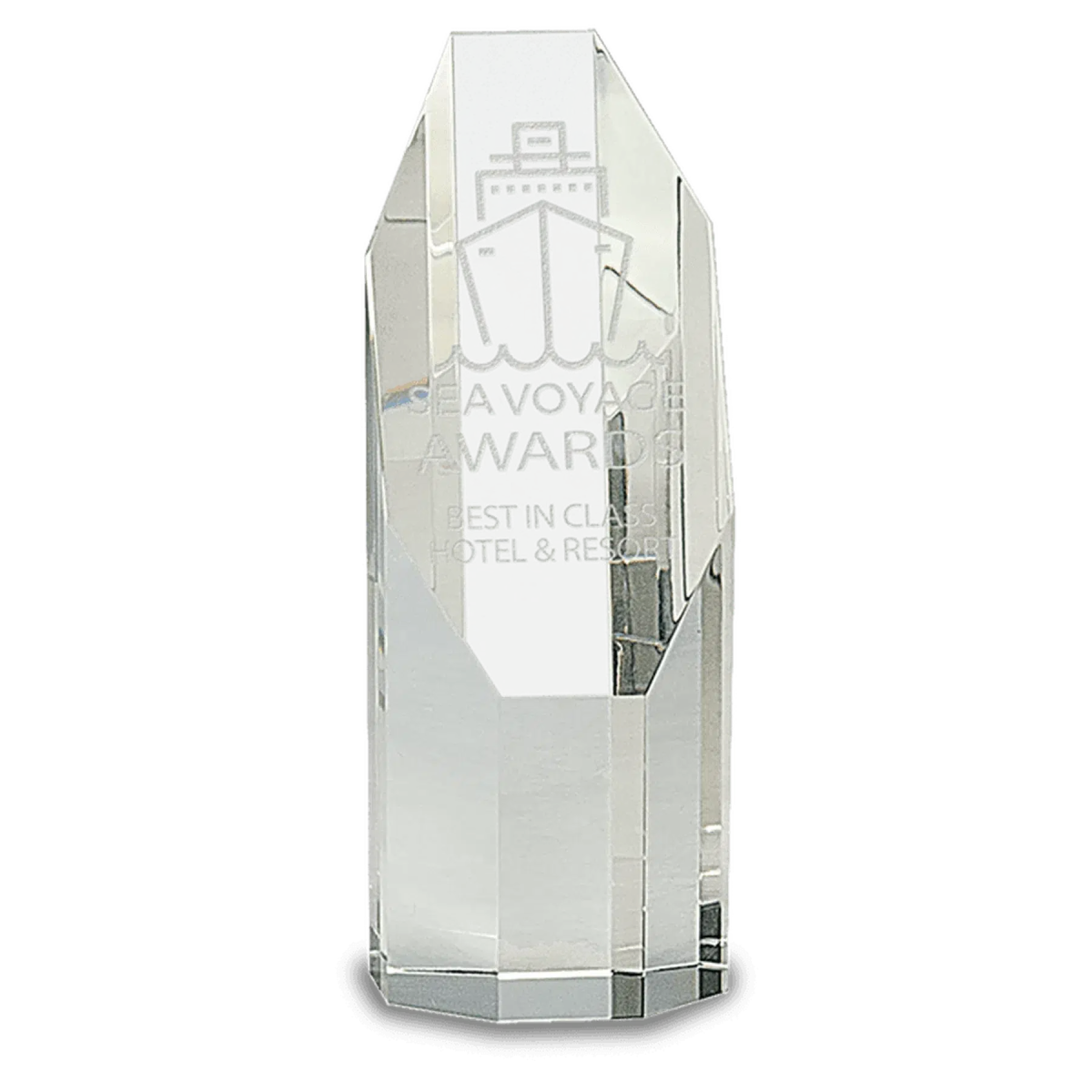 Crystal Octagon Tower Awards with Custom Engraving 5"