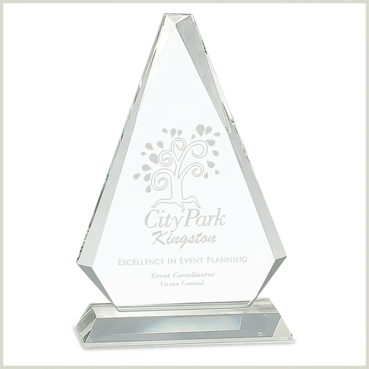 Laser Etched Crystal Triangles & Pyramids – For Awards and Recognition Pyramid / Clear Crystal / 2 3/8"