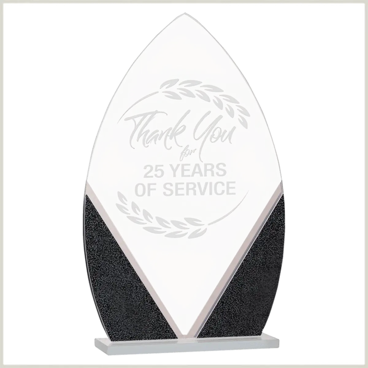 Designer Glass Awards – Personalized Art Deco-Inspired Recognition Oval / 7 1/4" / Designer Glass
