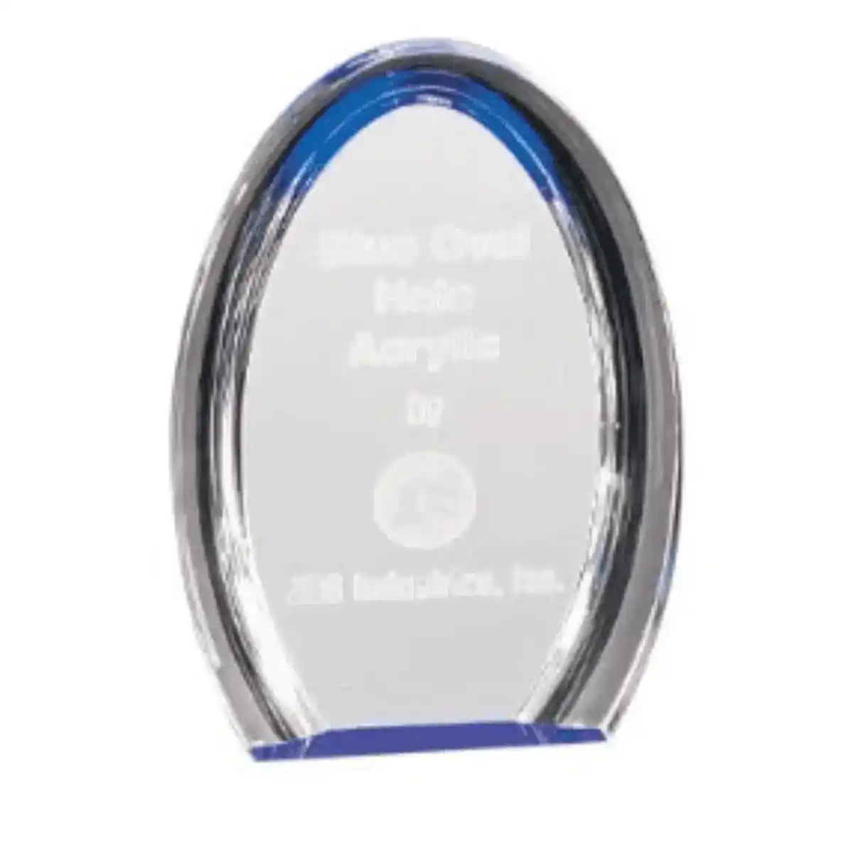 Halo Acrylic Awards with Blue or Gold Accents Fan Halo / Blue / 7"