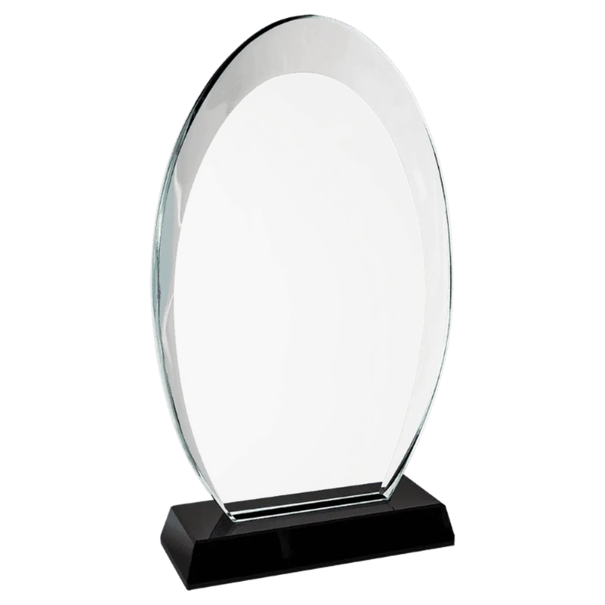 Halo Glass Awards - Custom Engraved Diamond & Oval Glass Oval / Blue / 8"