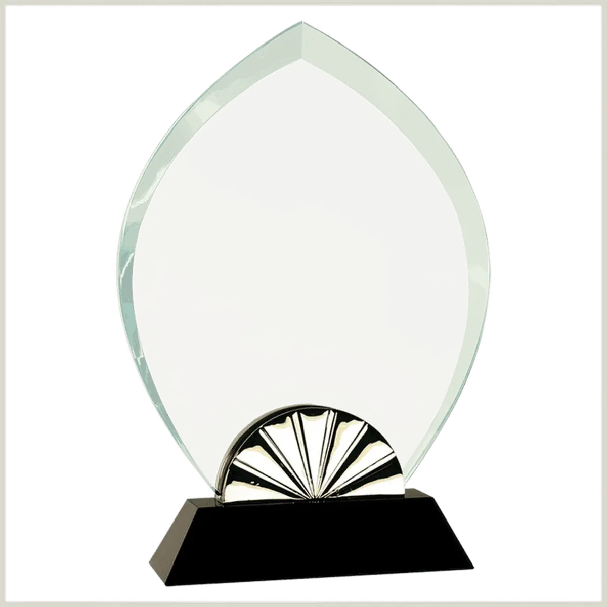 Horizon Glass Awards with Silver Accents and Custom Engraving Diamond / 9"