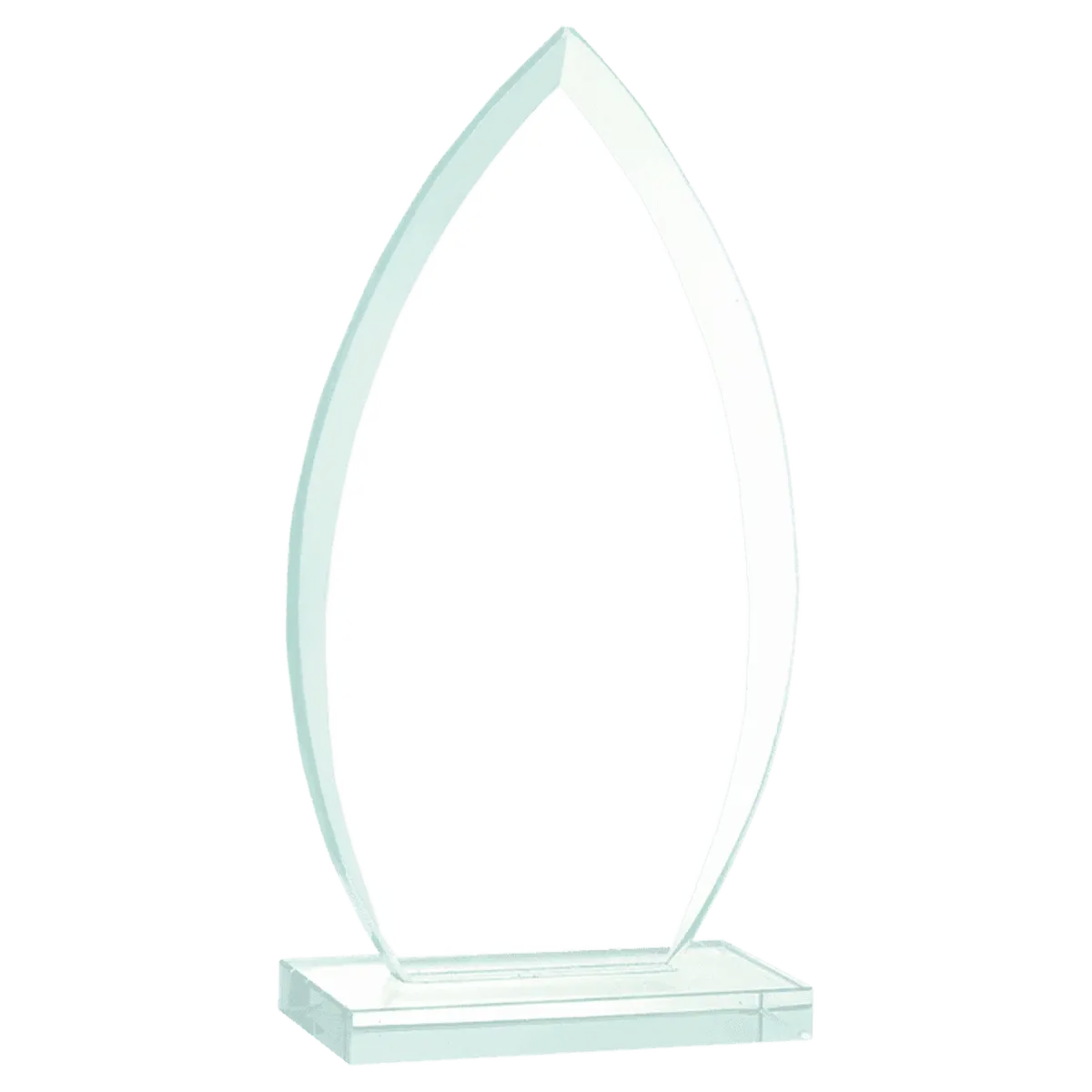 Jade Glass Awards with Beveled Edges and Frosted Etching Oval / 7" / Jade Glass