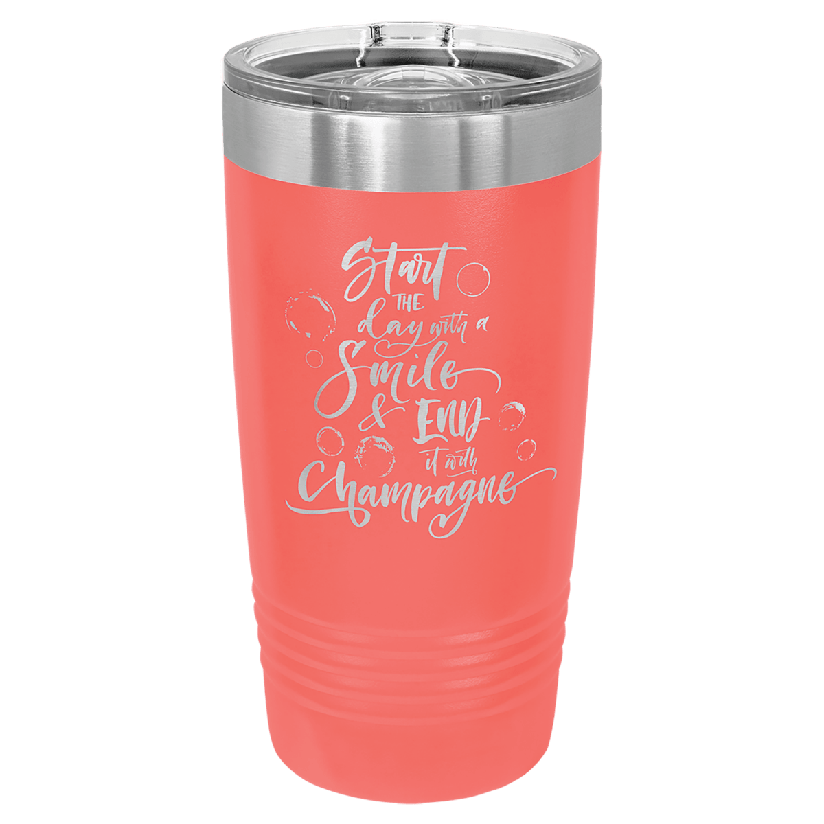 Personalized 20 oz. Ringneck Tumblers - Polar Camel Colors and Sport Themes - Coral (Slider Lid)