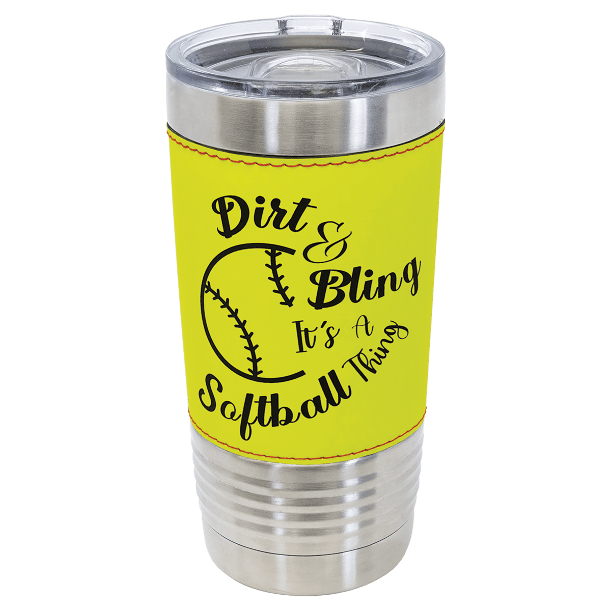 Personalized 20 oz. Ringneck Tumblers - Polar Camel Colors and Sport Themes - Softball Tumbler (Slider Lid)