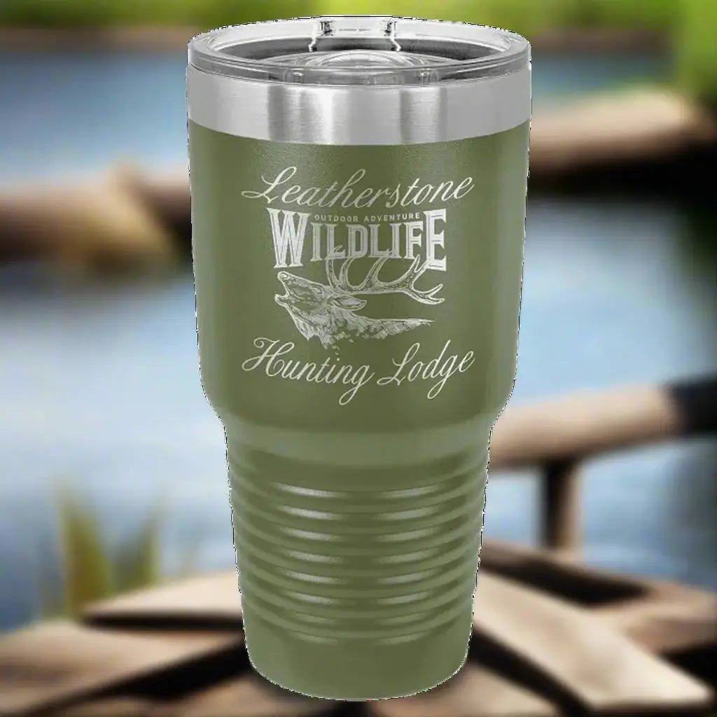 Personalized 20 oz. Ringneck Tumblers - Polar Camel Colors and Sport Themes - Black/Silver Ring (Slider Lid)
