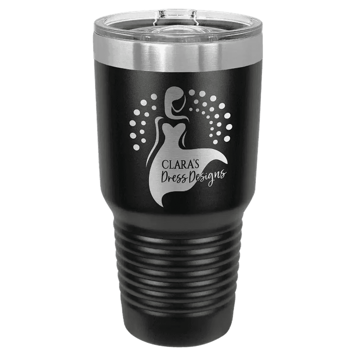 Personalized 20 oz. Ringneck Tumblers - Polar Camel Colors and Sport Themes - Black/Silver Ring (Slider Lid)