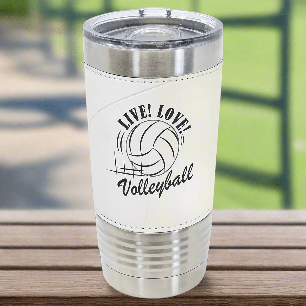 Personalized 20 oz. Ringneck Tumblers - Polar Camel Colors and Sport Themes - Black/Silver Ring (Slider Lid)