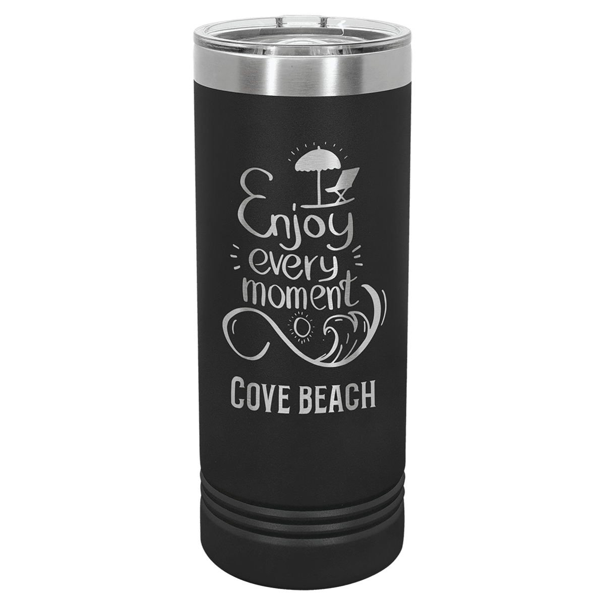 Personalized 22 oz. Skinny Tumblers – 2X Polar Camel Drinkware - Black