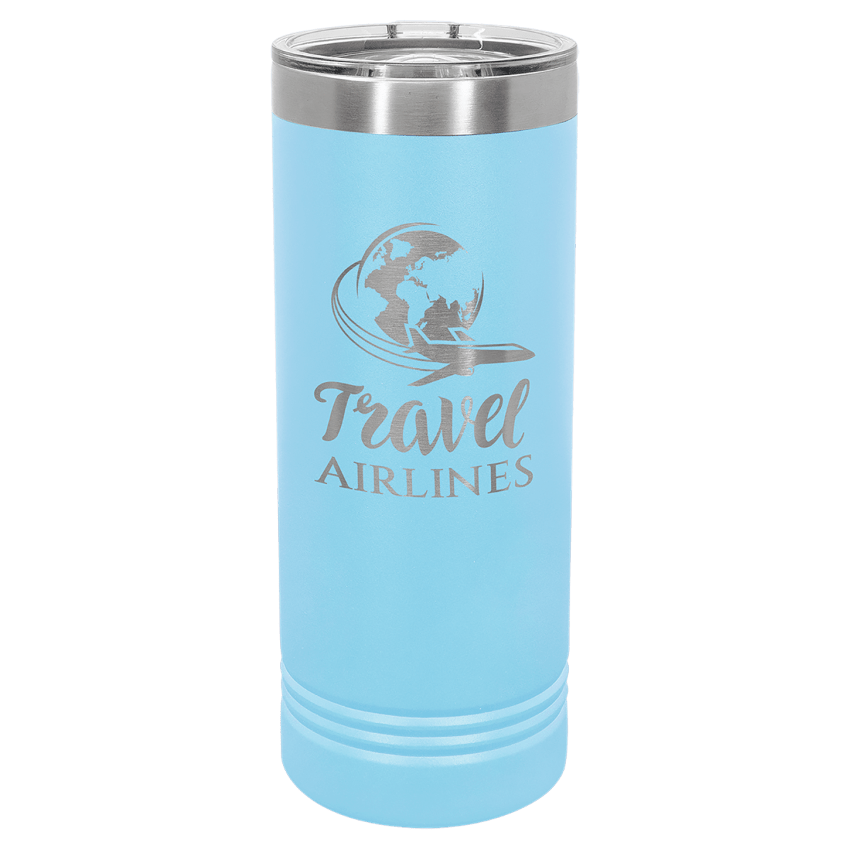 Personalized 22 oz. Skinny Tumblers – 2X Polar Camel Drinkware - Light Blue