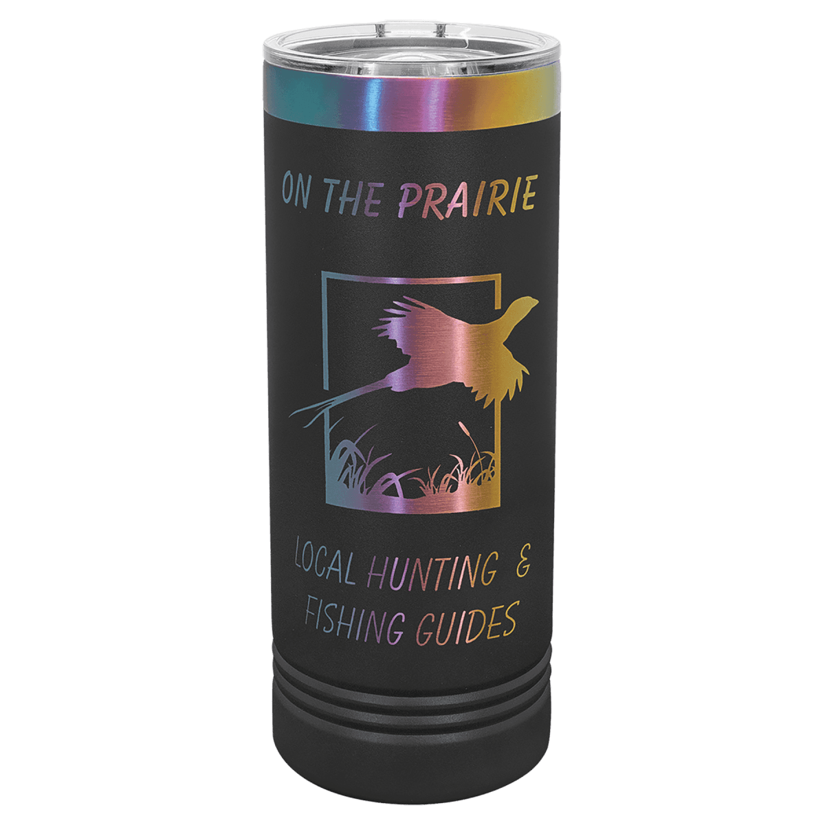 Personalized 22 oz. Skinny Tumblers – 2X Polar Camel Drinkware - Black/Prism
