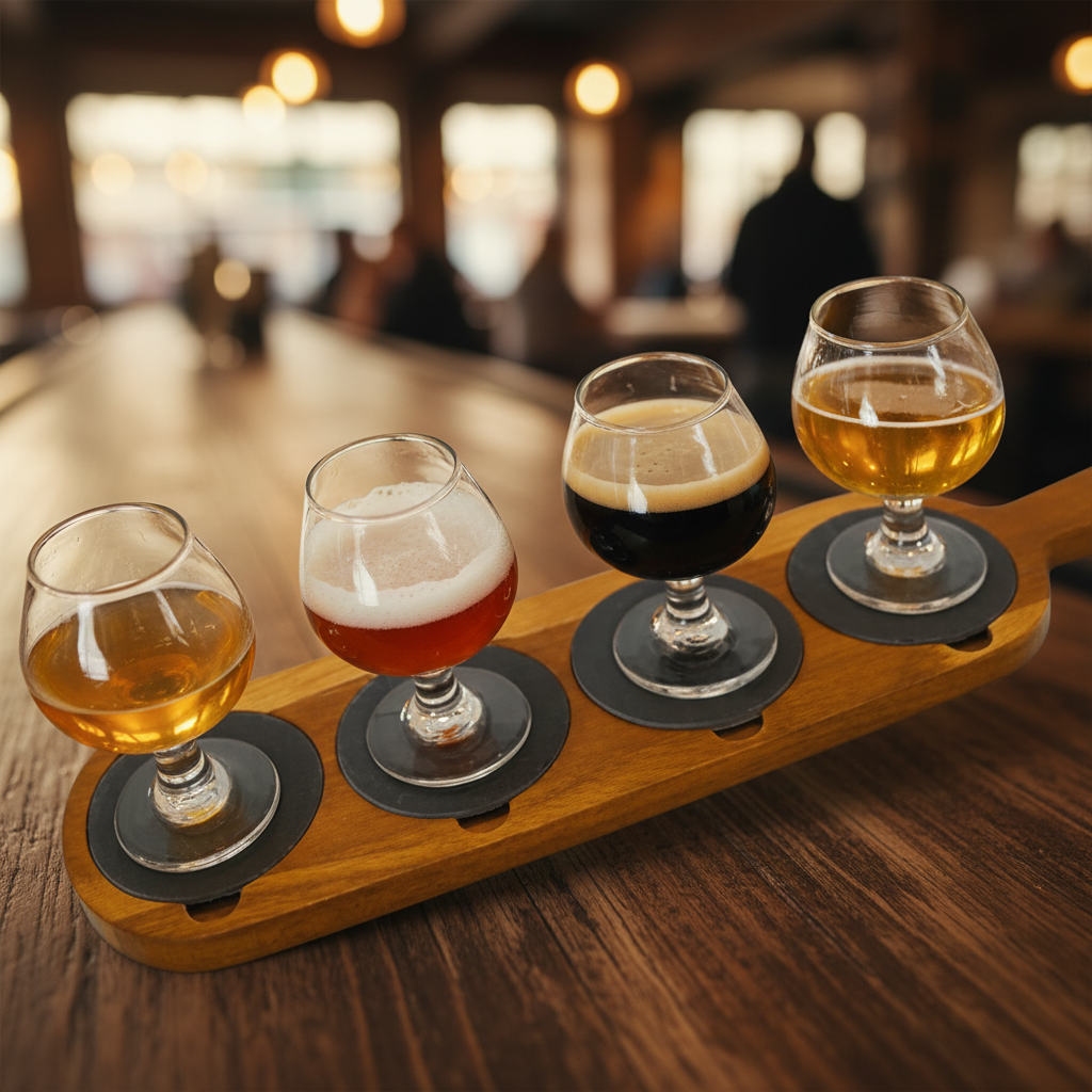 Personalized Acacia Wood Serving and Tasting Board with Slate Coasters - 18 1/2" x 4 1/4"