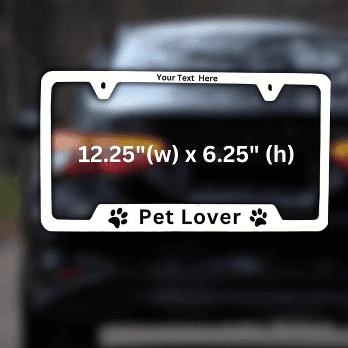 Personalized Acrylic License Plate Frame - Pet Lover