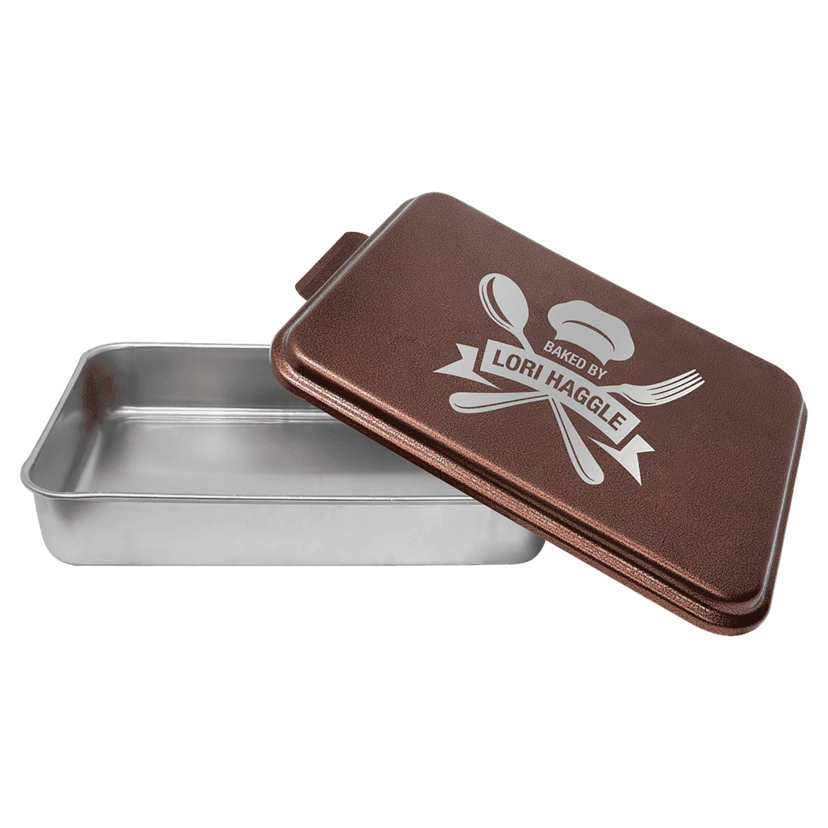 Personalized Cake Pans - Aluminum with Powder Coated Lids Copper