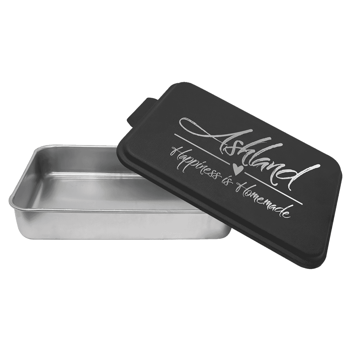 Personalized Cake Pans - Aluminum with Powder Coated Lids Black