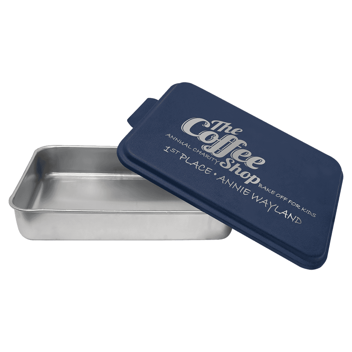Personalized Cake Pans - Aluminum with Powder Coated Lids Navy Blue