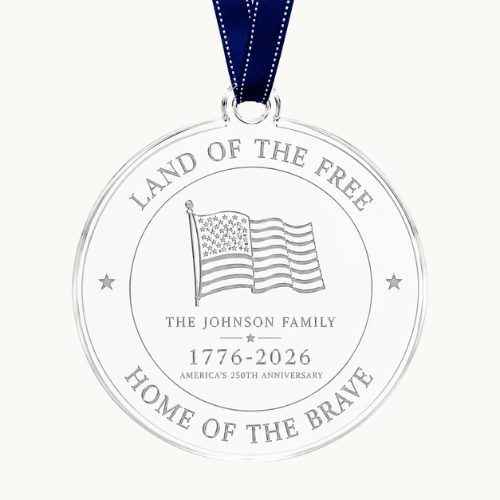 Personalized America 250 Land of the Free Acrylic Ornament - Americana Heritage