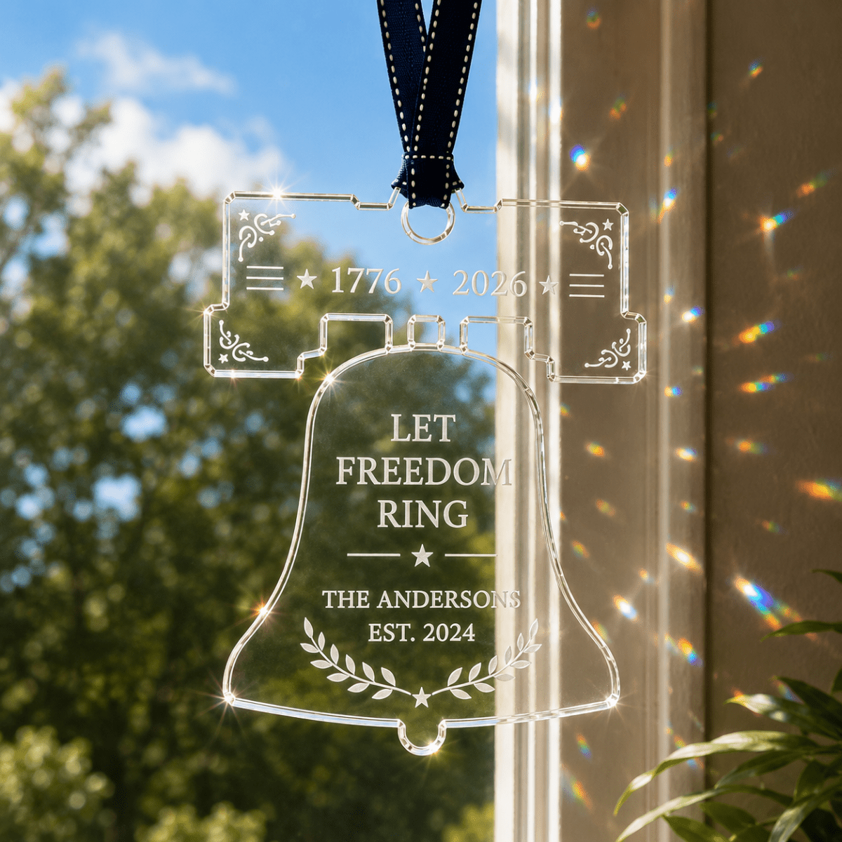 Personalized America 250 Liberty Bell Acrylic Ornament - Heritage Classic