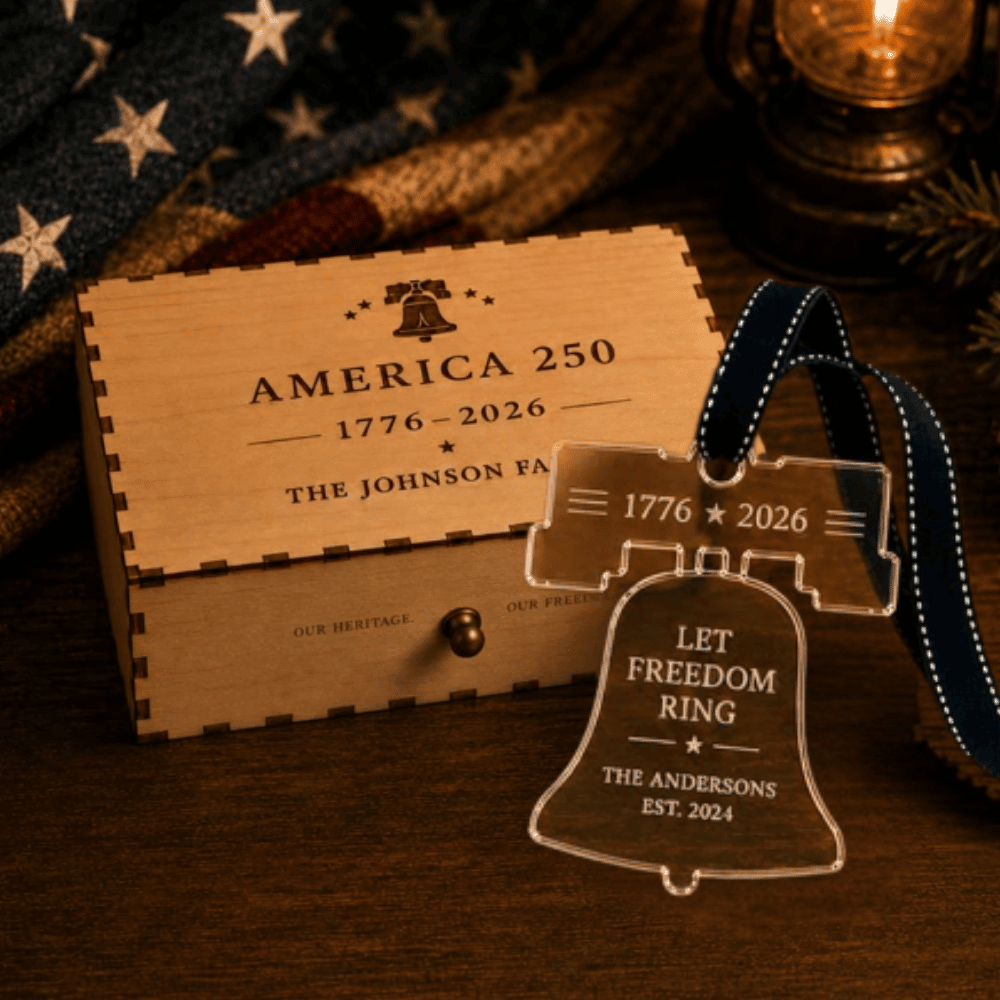 Personalized America 250 Ornament Boxed Gift Set - Liberty Bell