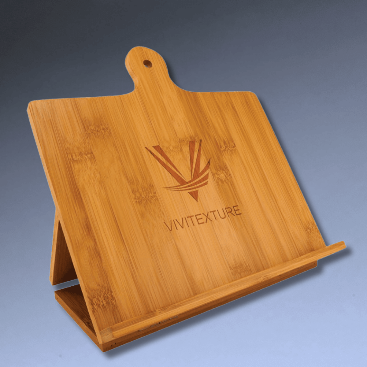 Personalized Bamboo Chef's Easel with Custom Engraving - 7 1/4" x 13 1/2"
