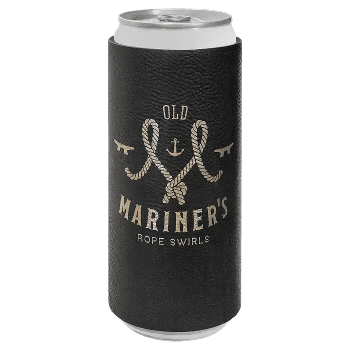 Personalized Beverage Holder for Slim Cans and Bottles - Black/Gold