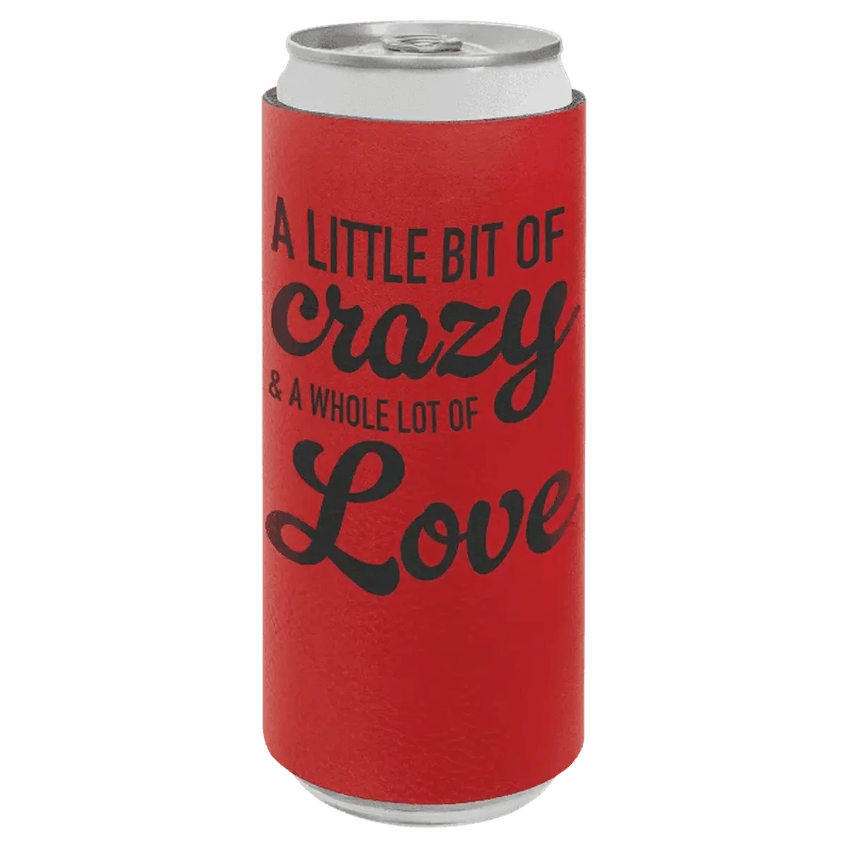 Personalized Beverage Holder for Slim Cans and Bottles - Red