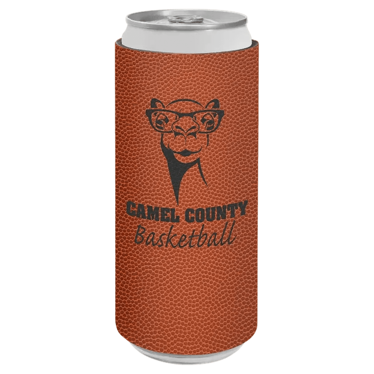 Personalized Beverage Holder for Slim Cans and Bottles - Basketball