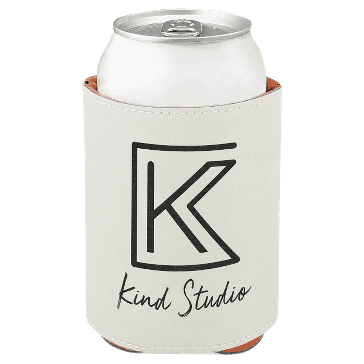 Personalized Beverage Holders – Leatherette, Cork & Sport Themes - White