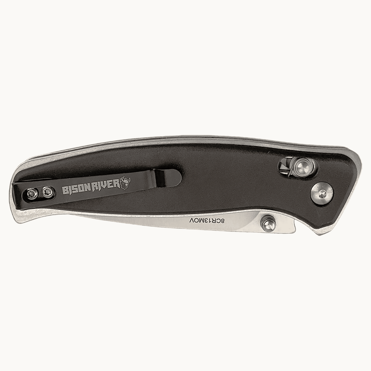 Personalized Bison River Folding Knife | Bone or Wood Handle - Button Lock and Clip