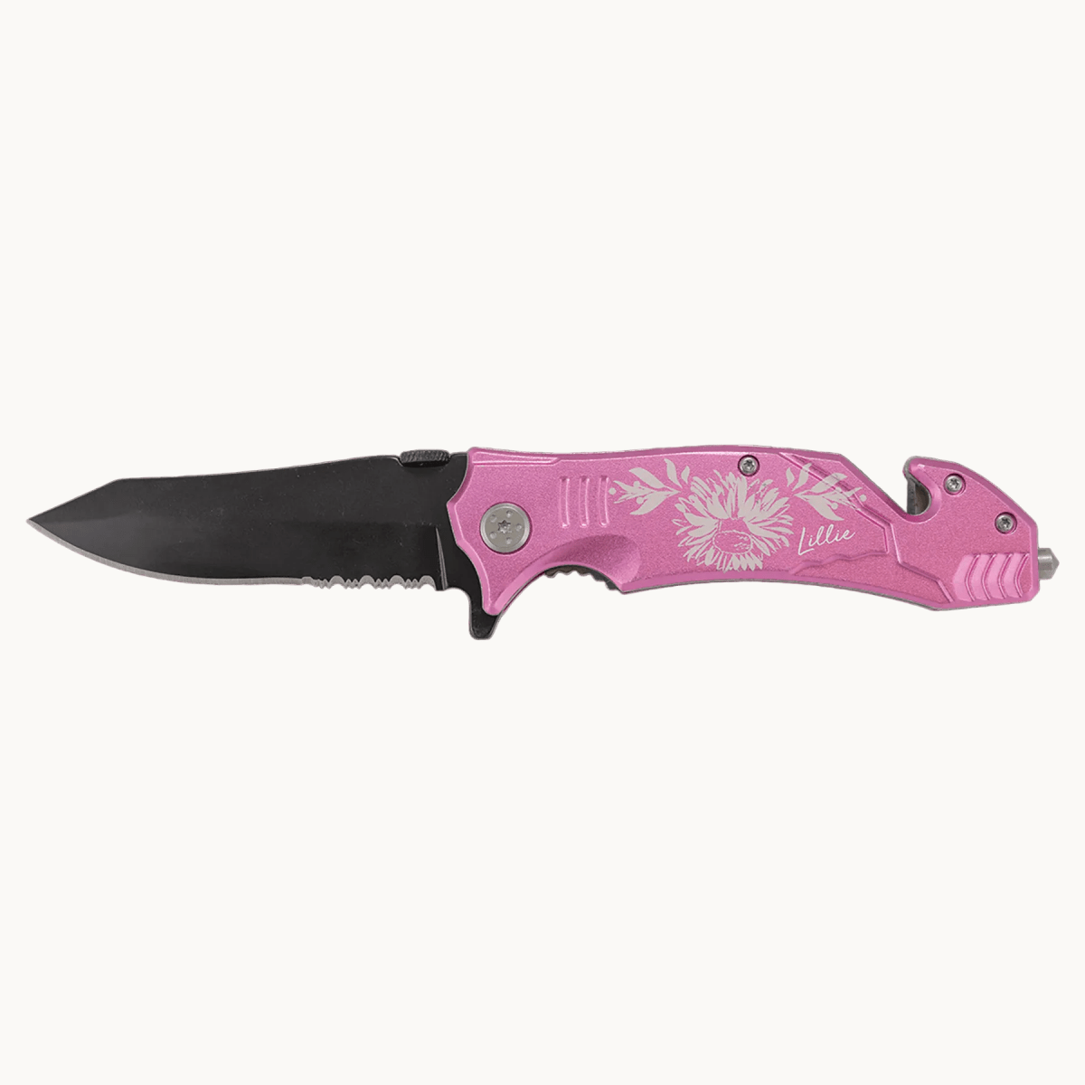 Personalized Bison River Rescue and Survival Knife - Anodized Aluminum