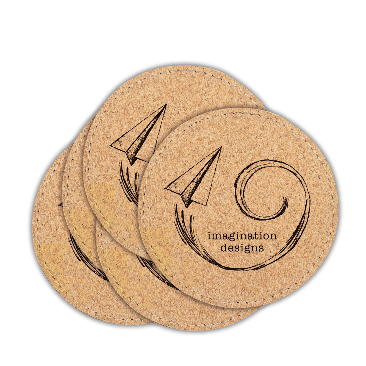 Personalized Cork Coasters and Trivets - Double Stitched Padded Coaster