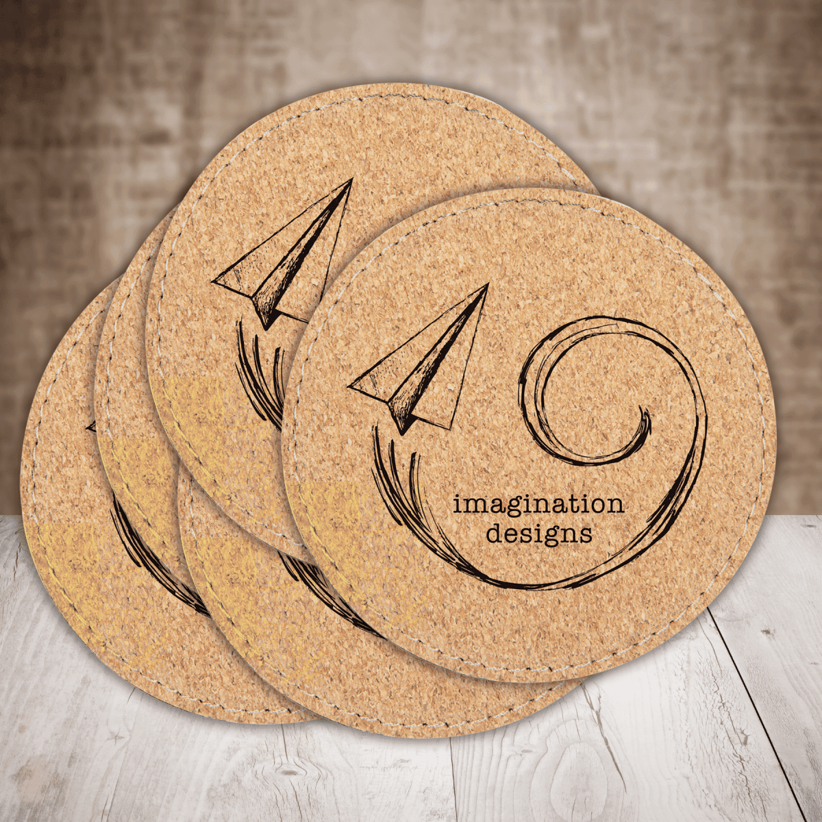 Personalized Cork Coasters and Trivets - Double Stitched Padded Coaster