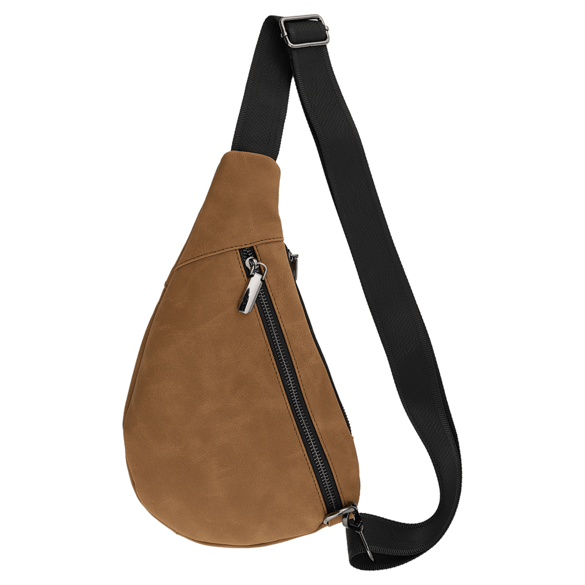Custom Cross Body Sling Crescent Bag - Creekside Collection - Medium Brown