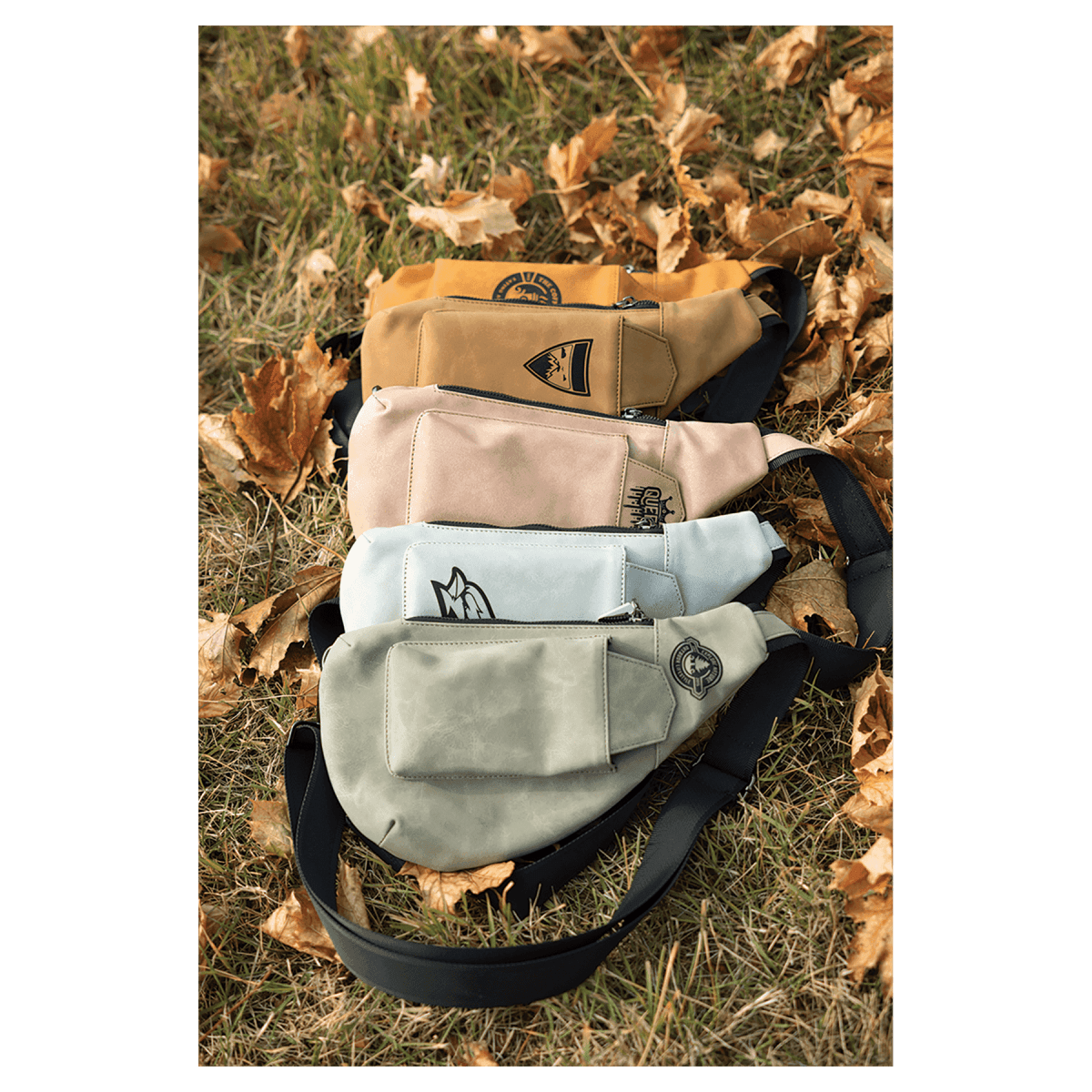 Custom Cross Body Sling Crescent Bag - Creekside Collection - Light Green