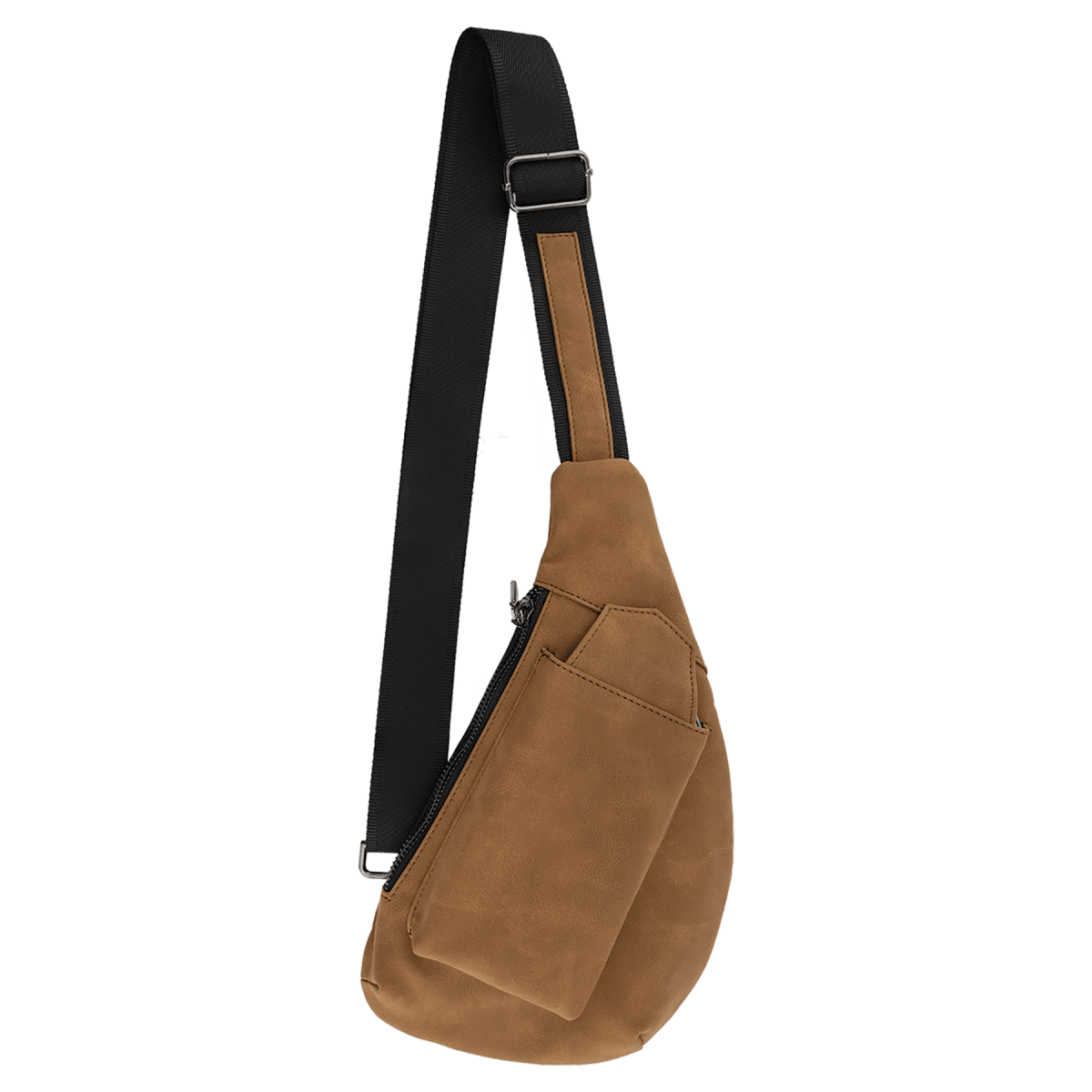 Custom Cross Body Sling Crescent Bag - Creekside Collection - Medium Brown