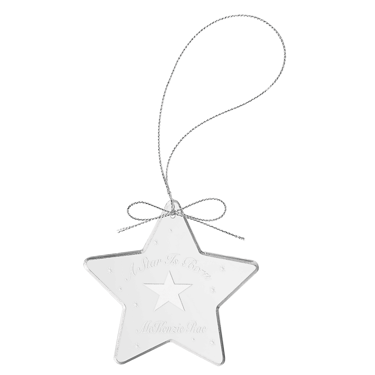 Personalized Crystal Ornaments with Ribbon and Gift Box - Star