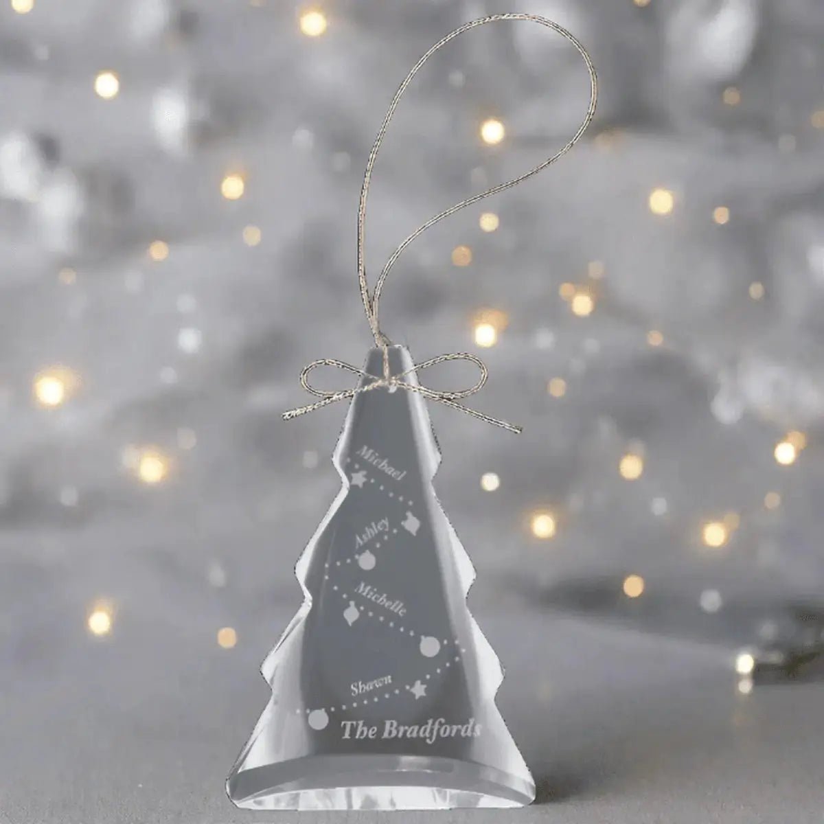 Personalized Crystal Ornaments with Ribbon and Gift Box - Star