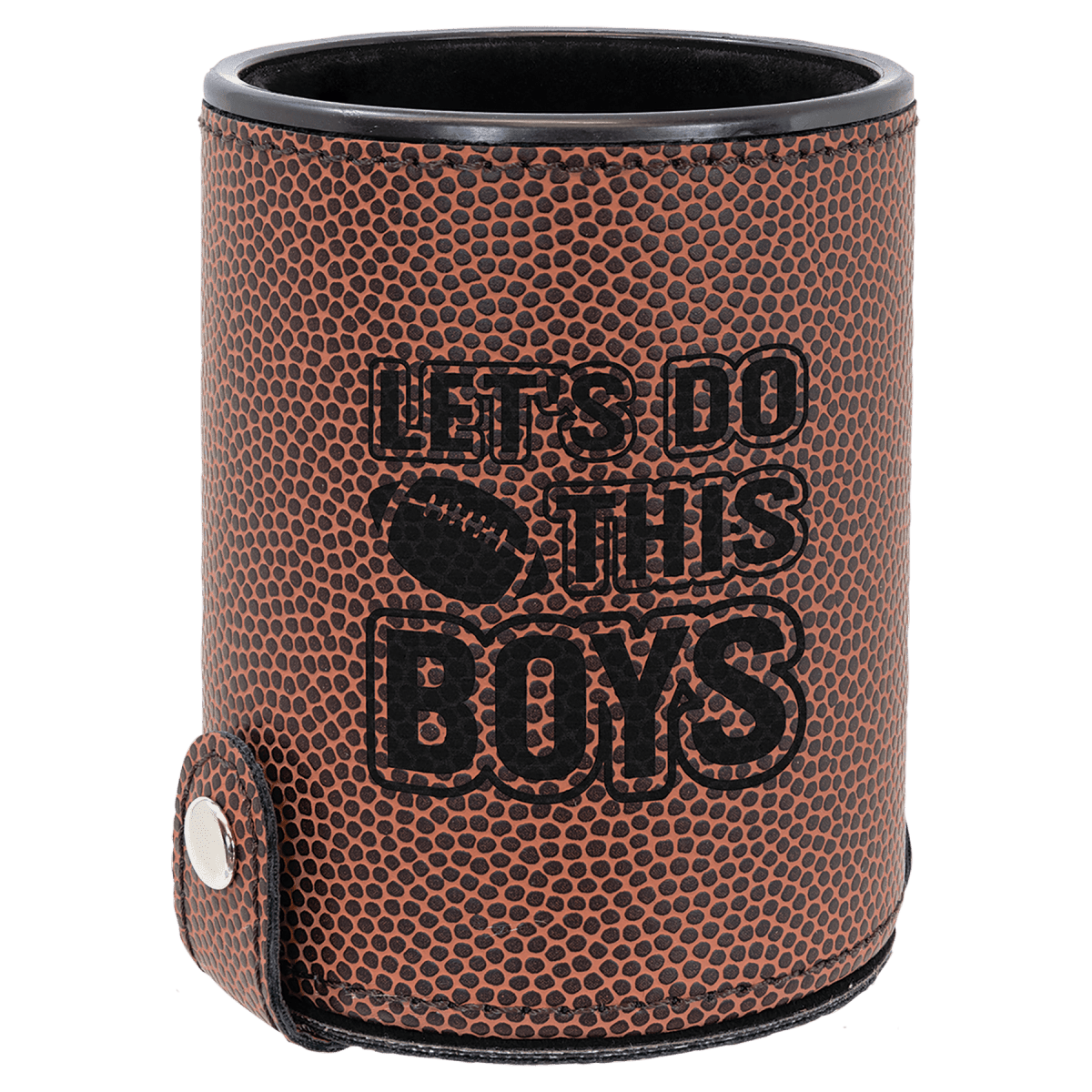 Personalized Dice Cup Set for Games with Leatherette Storage Cup - Football