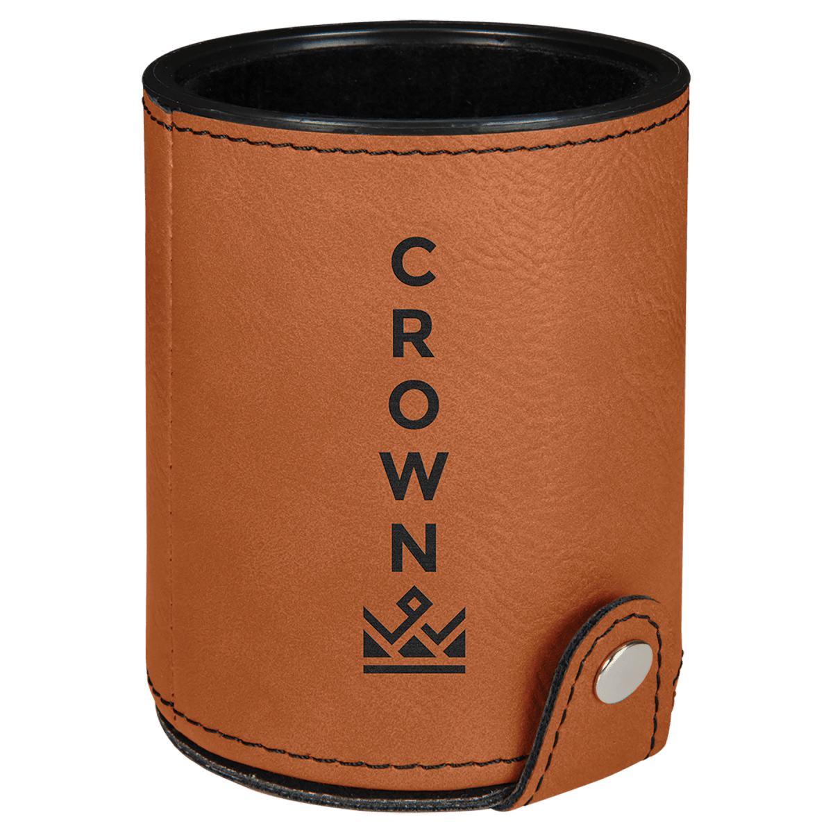 Personalized Dice Cup Set for Games with Leatherette Storage Cup - Rawhide