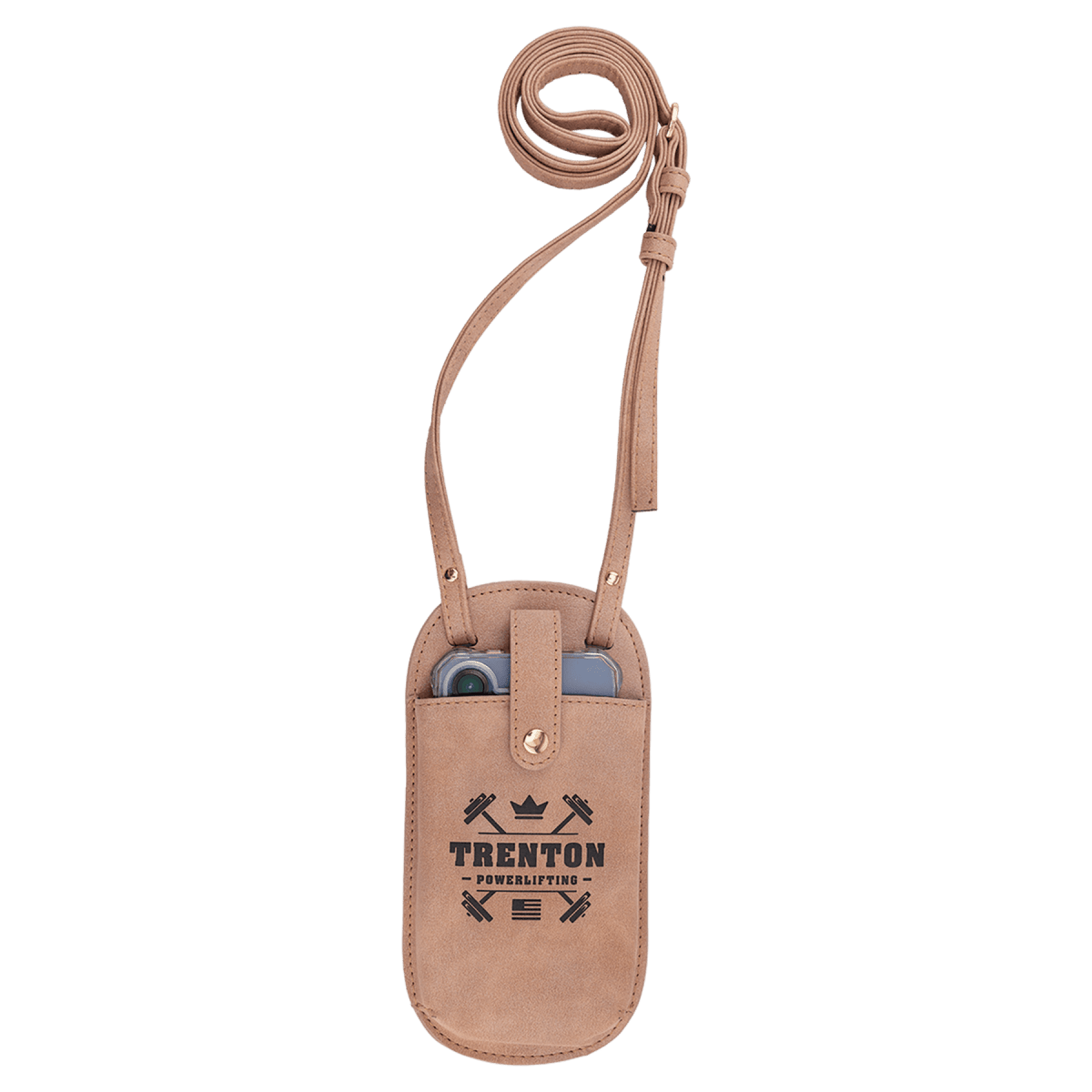 Personalized Faux Leather Cross Body Phone Bag – Creekside Collection - Blush