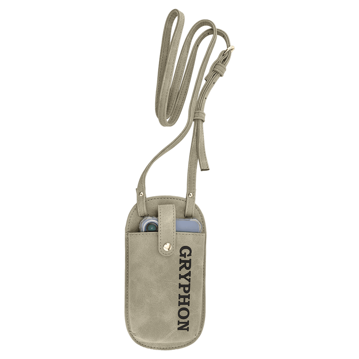 Personalized Faux Leather Cross Body Phone Bag – Creekside Collection - Light Green