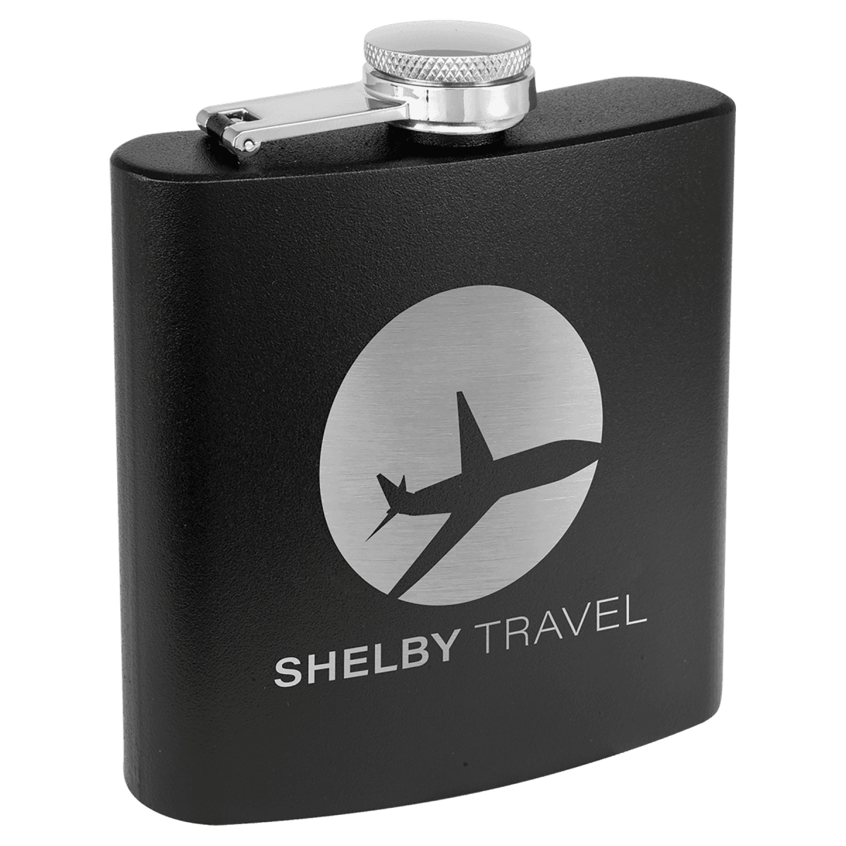 Personalized Flasks – 6 oz. Stainless with Leatherette & Cork Wraps - Powder Coated