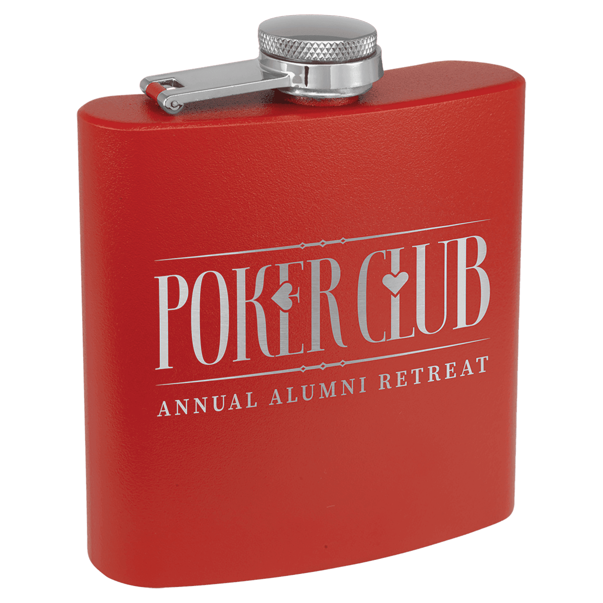 Personalized Flasks – 6 oz. Stainless with Leatherette & Cork Wraps - Powder Coated