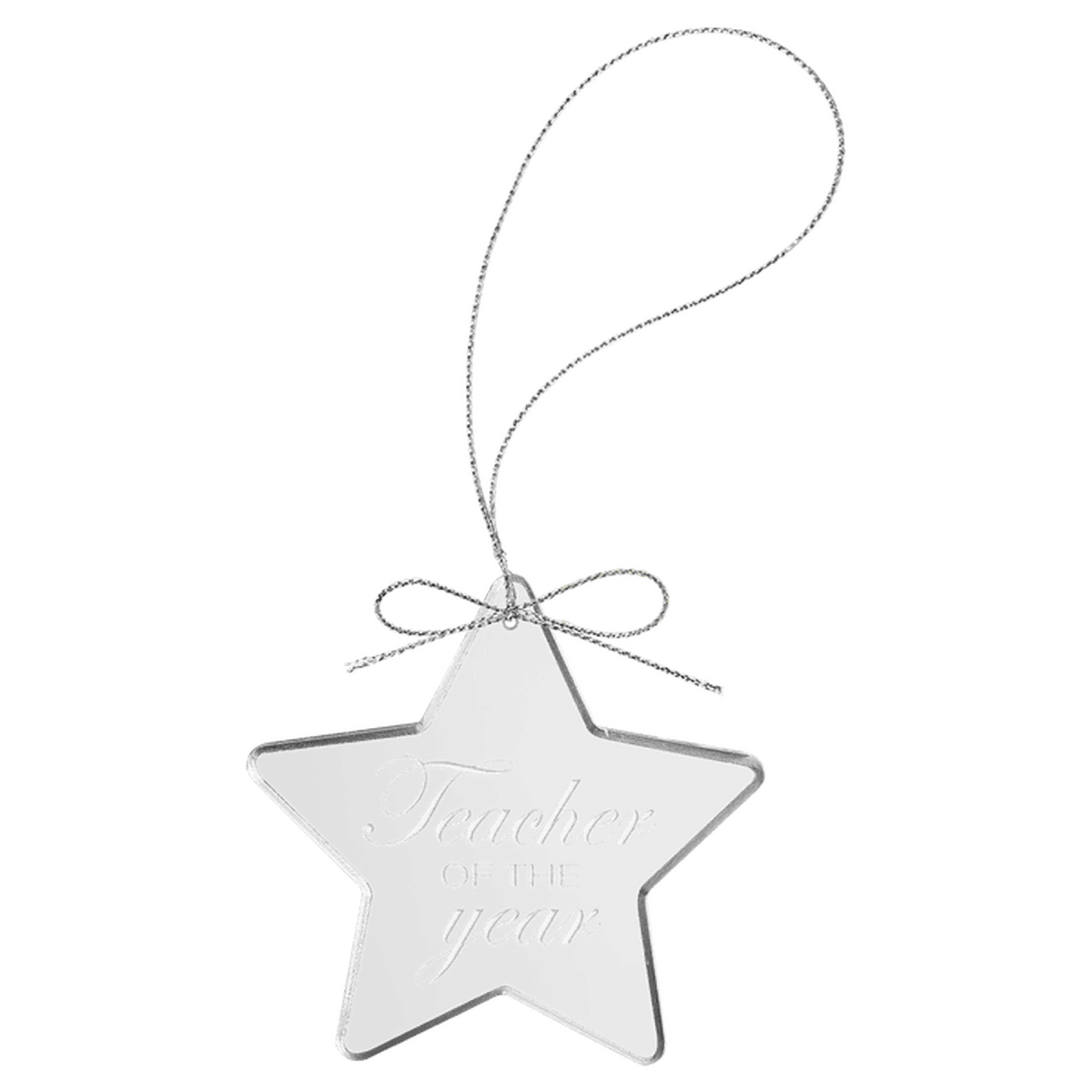 Personalized Glass Ornaments with Silver String - Laser Etched Glass - Round
